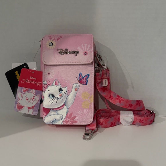 Disney Pink Marie Crossbody Phone Pouch with Floral Strap main image 3